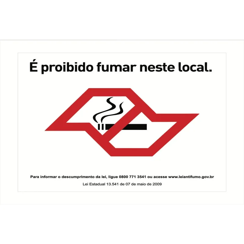 Placa De Sinalização Pvc Proibido Fumar