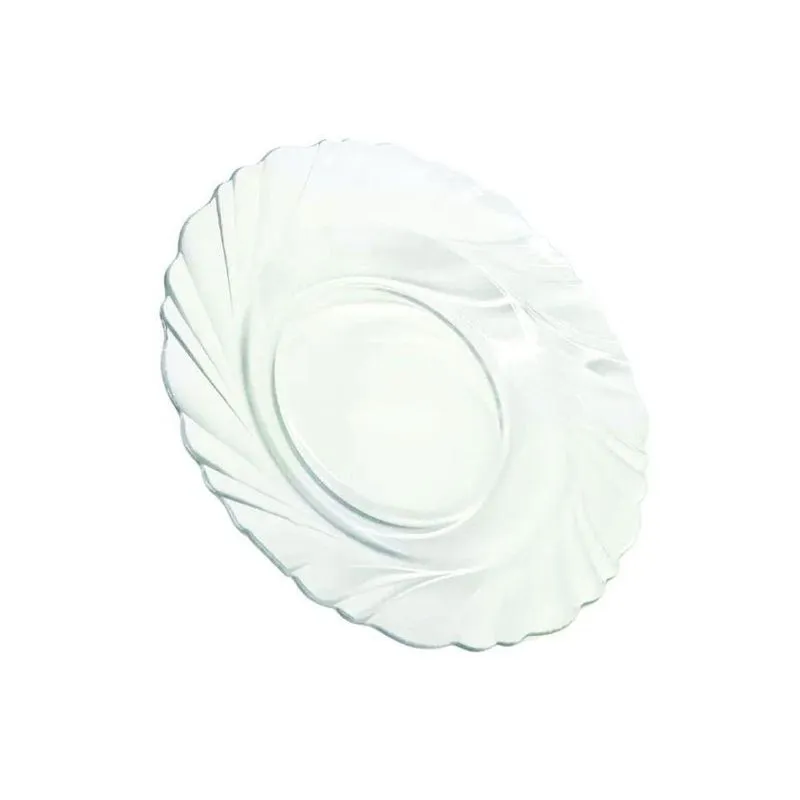 Kit Jogo Pratos Fundo Sopa Transparente 4 Peças 22,5cm