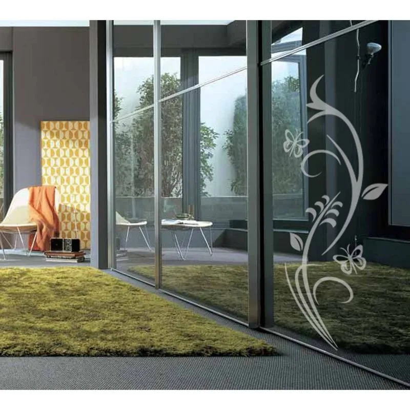 Adesivo decorativo de Jateado Floral para Banheiro e Espelho
