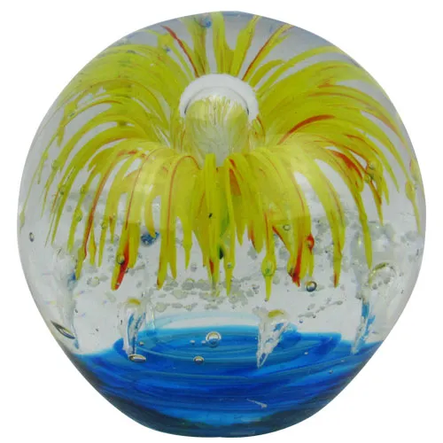 Bola Decorativa Amarela em Murano - 12cm