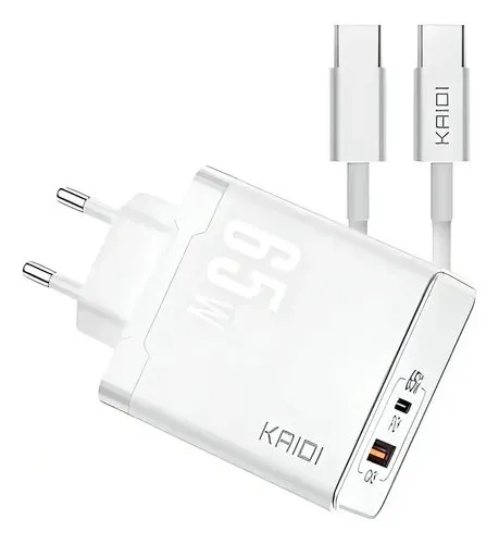CARREGADOR 65W TC IOS TURBO 2 TC 1 USB KD-665CL KAIDI