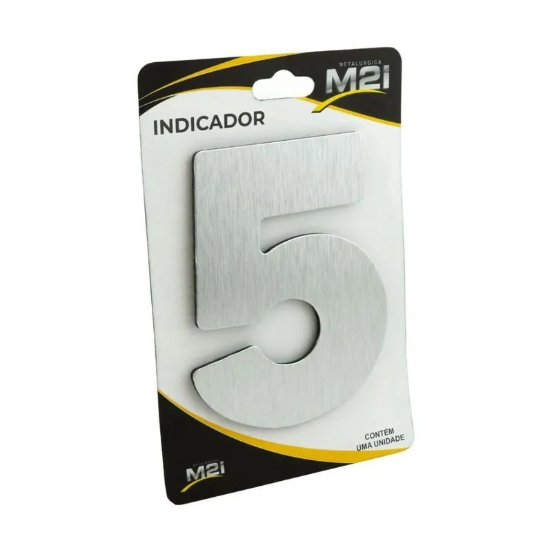 Numero 5 Residencial Em Aluminio Composto Cor Escovado 12 Cm
