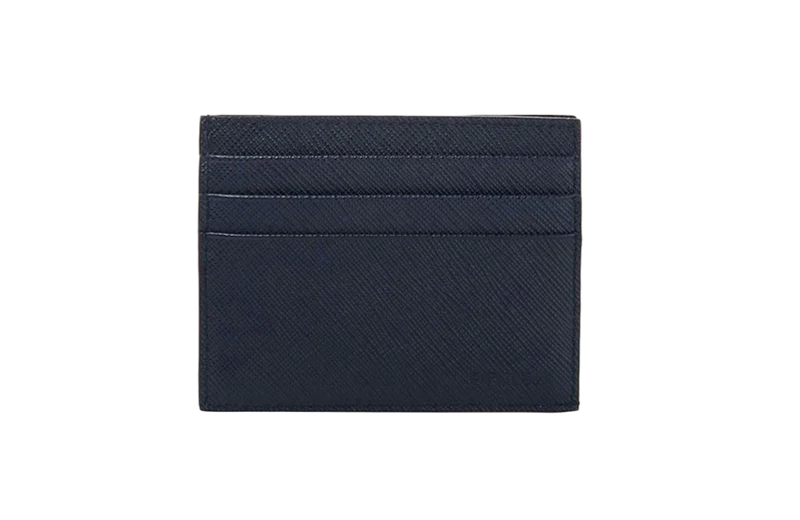 Prada Porte Cartes Bifold Saffiano Leather Marine TU / New / 104095