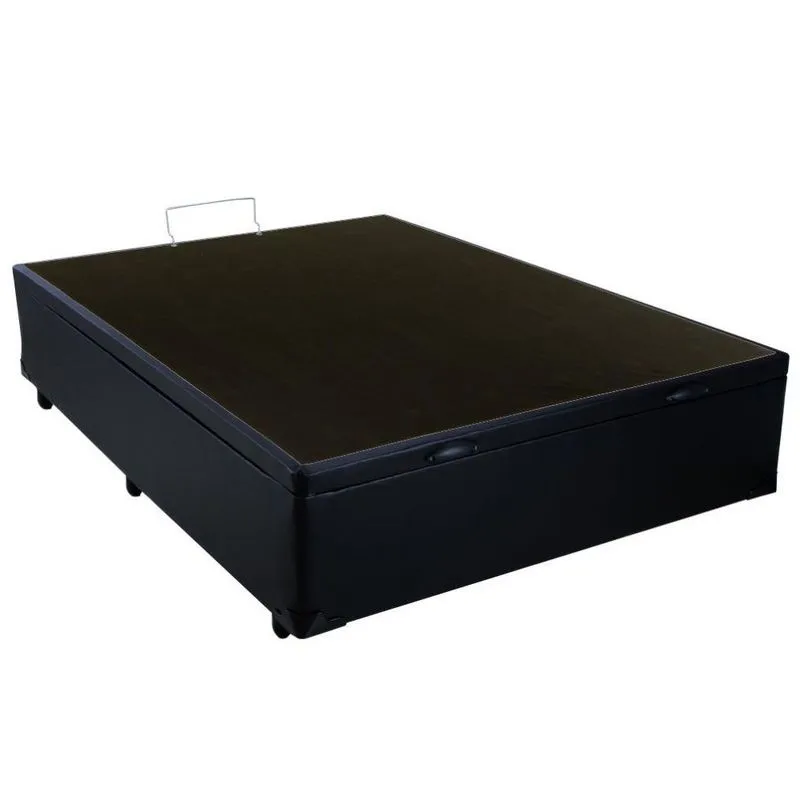 Base Box Baú Viúva Santo Box Sintético Preto 47x128x188