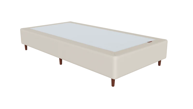 Base Box Baixo Sommier Corino Capuccino 17 cm Solteiro Padrão (88X188X17)
