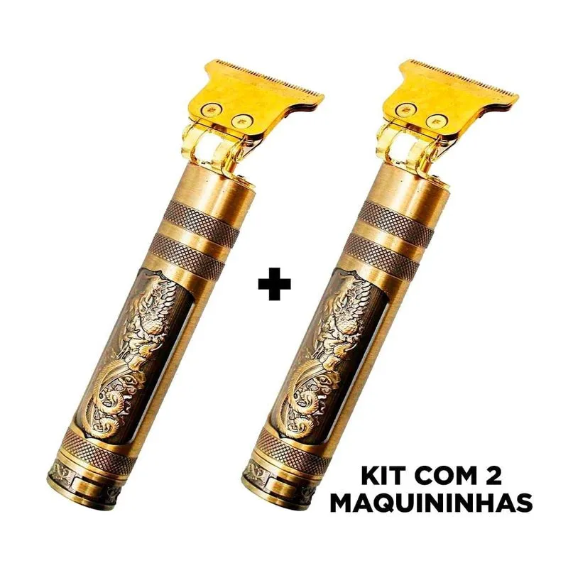 2 Maquinas Cabelo Dragão Acabamento Barbear Aparador De Pelos