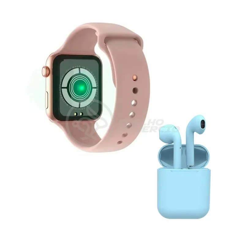 Kit Smartwatch Relógio Inteligente W34 + Inpods 12 Sem Fio Presente Dia Dos Namorados