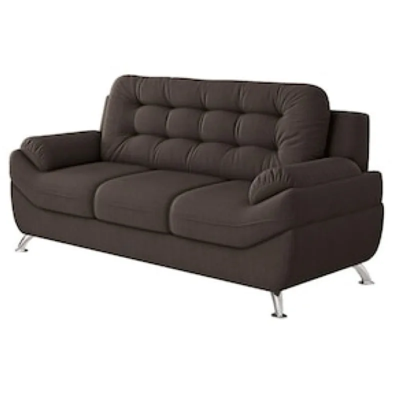 Sofá 3 Lugares Linoforte Mercury Revestido em Tecido Suede - 200cm de largura Marrom Cacau