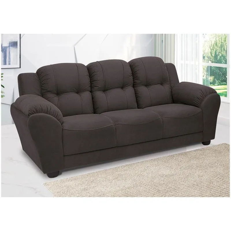 Sofá 3 Lugares Linoforte Adágio Suede Marrom