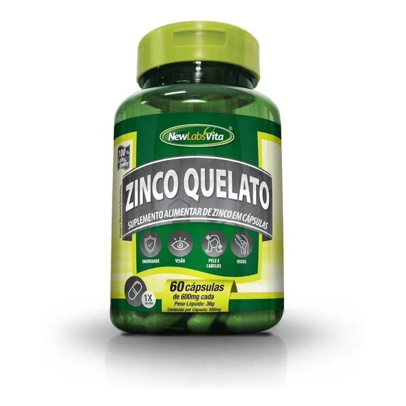 Zinco Quelato Importado Benefícios E Imunidade 60 Capsulas