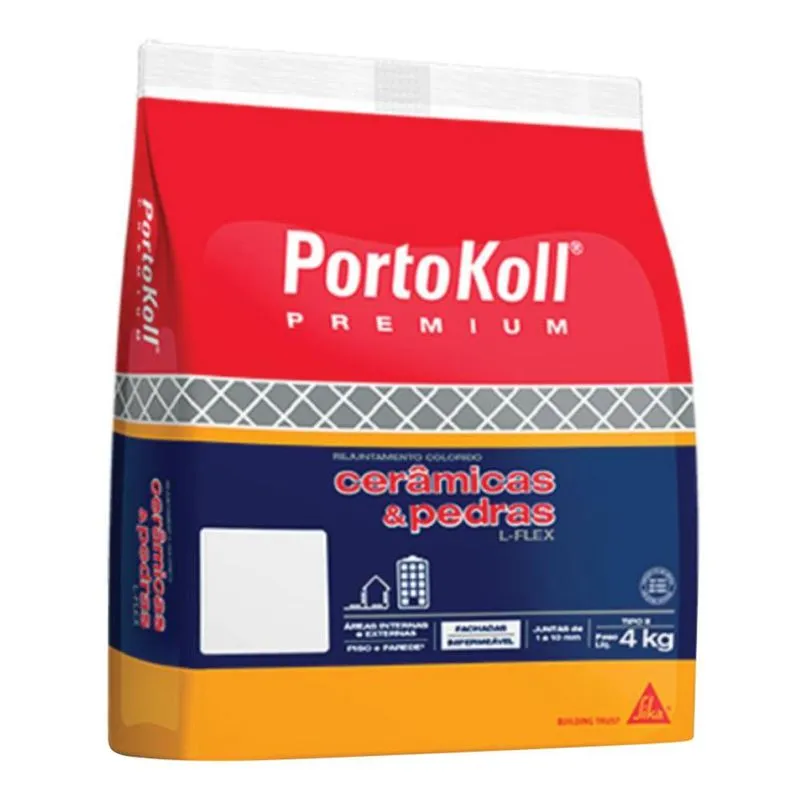 Rejunte Portokoll L-Flex Cerâmicas E Pedras Branco 4kg