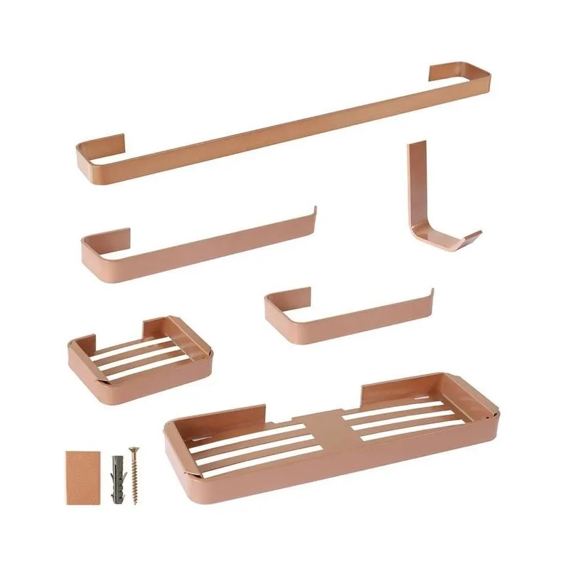 Kit Suportes De Alumínio Lojas Knv Com 6 Peças Elegantes Para Seu Banheiro