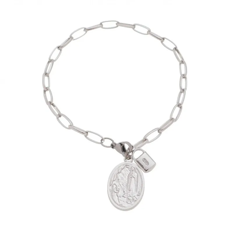 Cadeia De Consagração Nossa Senhora De Fátima Pulseira Inox