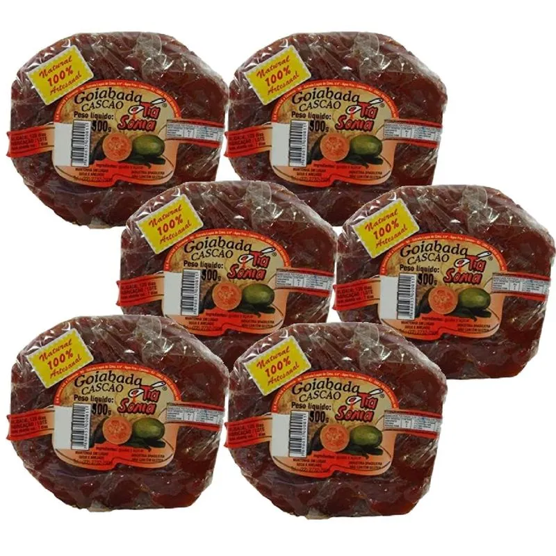 Kit Com 6und Goiabada Cascão Tradicional Tia Sonia 500g