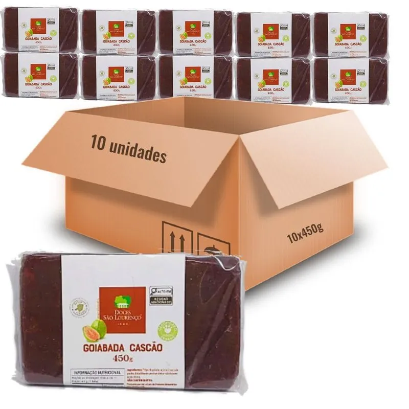 Kit Com 10und Goiabada Cascão São Lourenço 450g