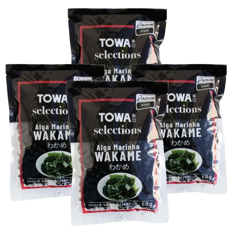 Kit Com 4Und Alga Marinha Seca Wakame Towa Selections 50G
