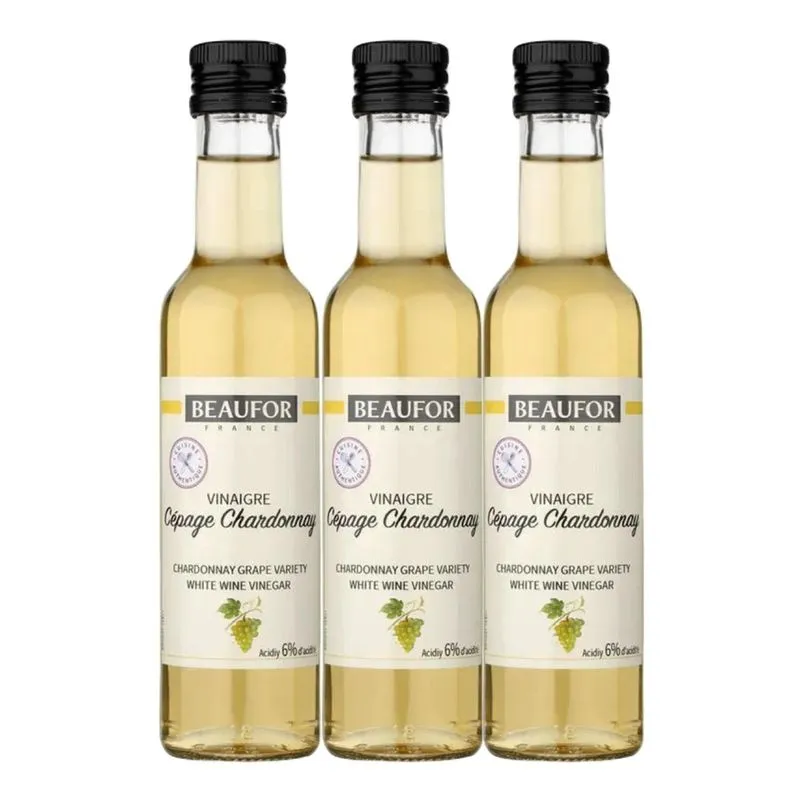 Kit Com 3und Vinagre Francês Beaufor Branco Chardonnay 250ml