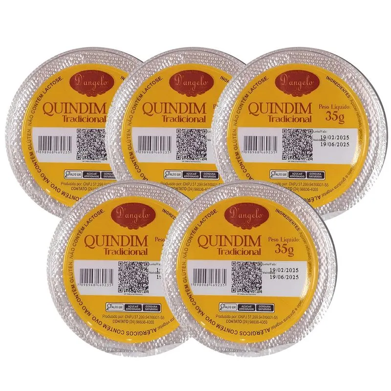 Kit Com 5und Quindim Tradicional D'angelo 35g