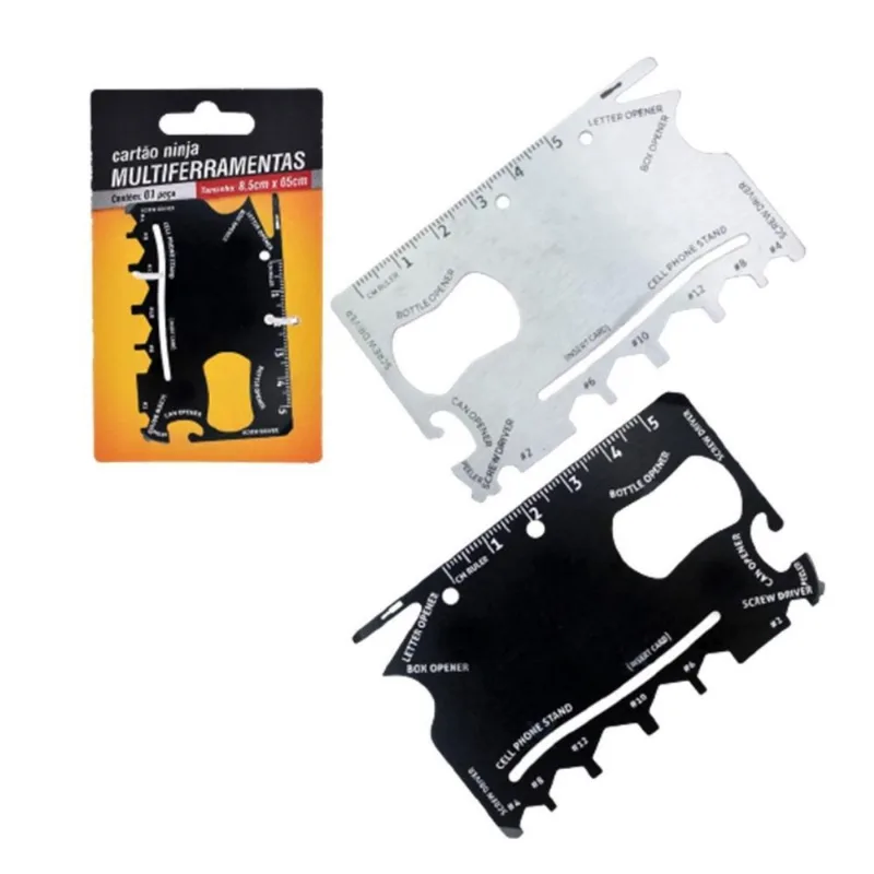 Chave Multiferramenta Cartão Ninja 18 Em 1 Aço Inox Compacto