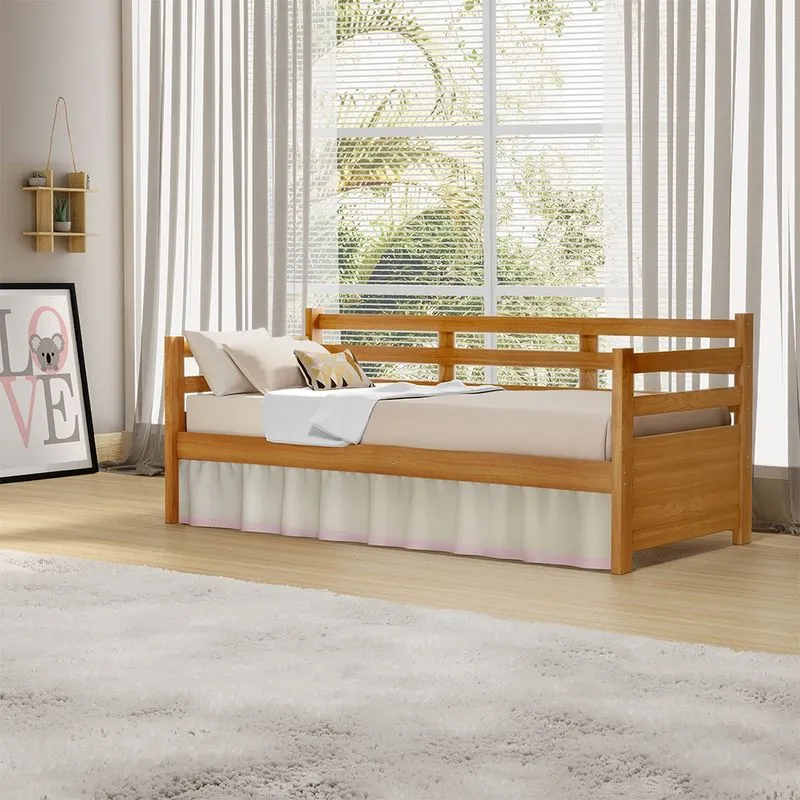 Cama Solteiro Babá Madeira Rústica Enjoy Mona Mais Nicho - Imbuia
