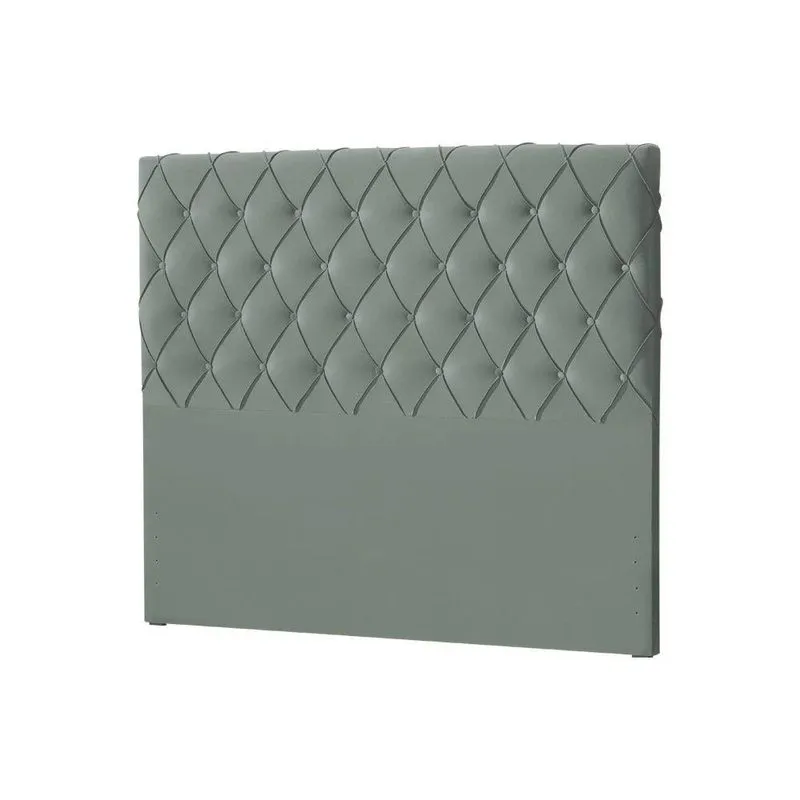 Cabeceira King Estofada Box Capitonê Chicago 195Cm Veludo Cinza - Cor: Preto
