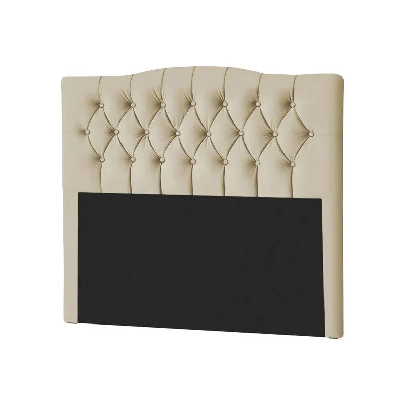 Cabeceira Casal Box Capitonê Para Colchão 158X198Cm Lari 160Cm Veludo Bege - Cor: Preto