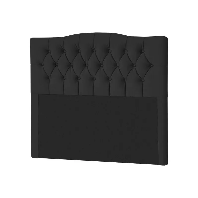 Cabeceira King Casal Estofada Capitonê Lari 195Cm Veludo Preto - Cor: Preto