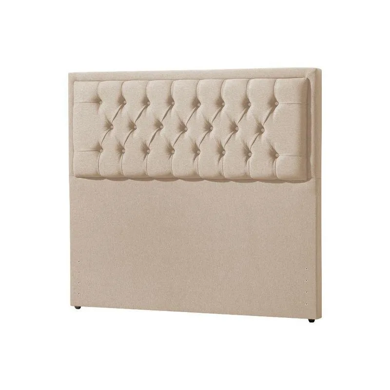 Cabeceira Cama King Casal Box Estofada Capitonê Veneza 195Cm Linho Bege - Cor: Preto