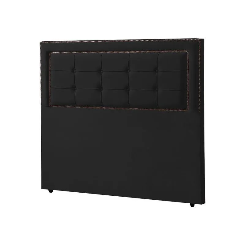 Cabeceira Queen Estofada Capitonê Grécia 160Cm Veludo Preto - Cor: Preto