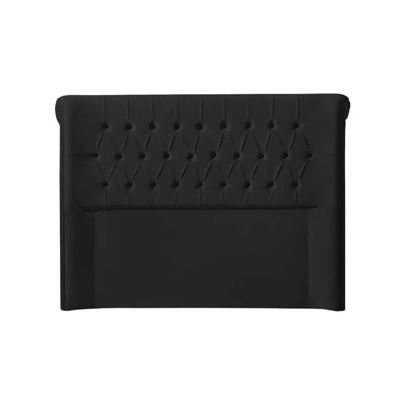 Cabeceira Painel Estofada Box Para Cama King Casal Capitonê New 2M Veludo Preto
