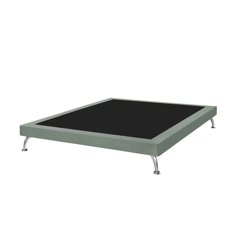 Base Cama Box King Casal Japonesa 195Cm Em Veludo Cinza - Cor: Preto