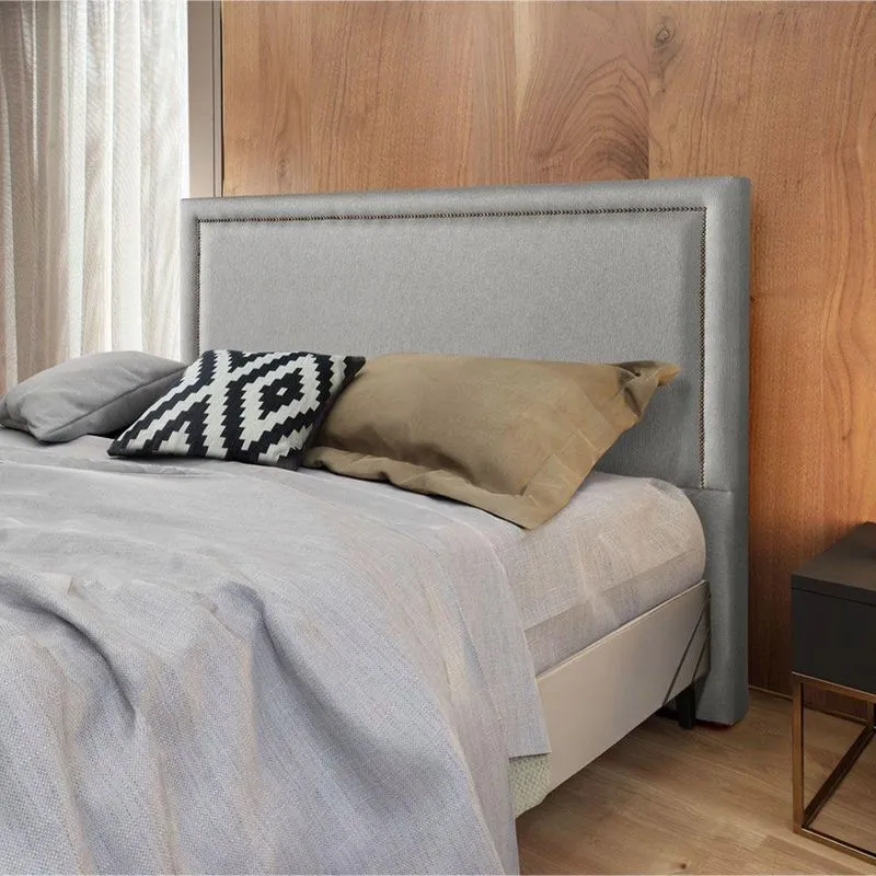 Cabeceira Cama Box King 1,93m Estofada Aruba Linho Cinza