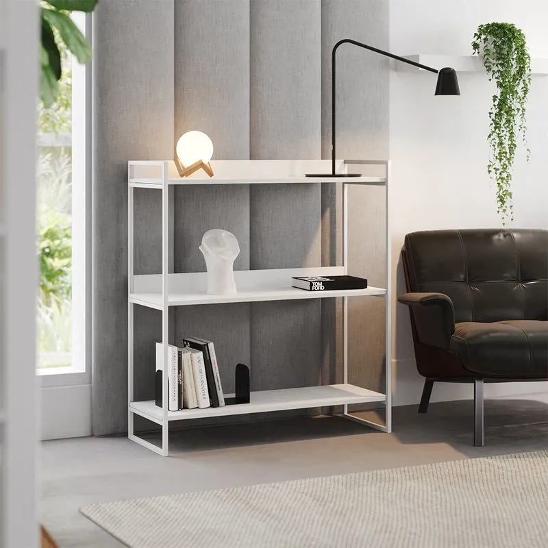 Buffet Aparador Industrial 3 Prateleiras Córdoba 95cm Branco