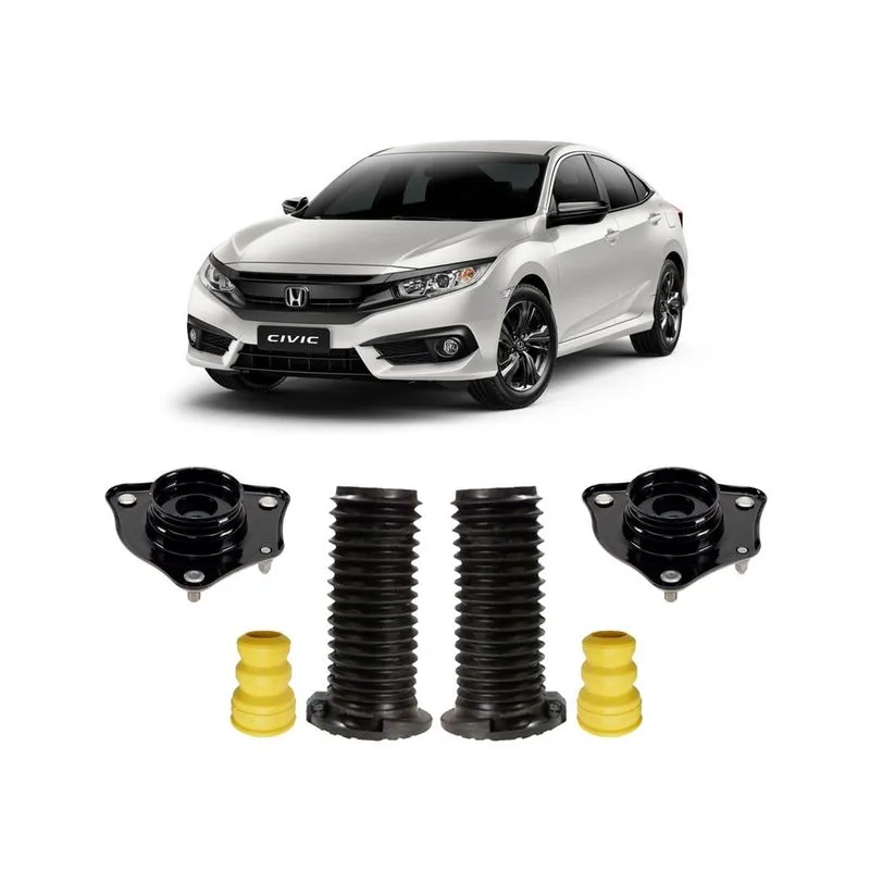 2 Kit Batente Coxim Dianteiro Honda Novo Civic 2019 2020 21