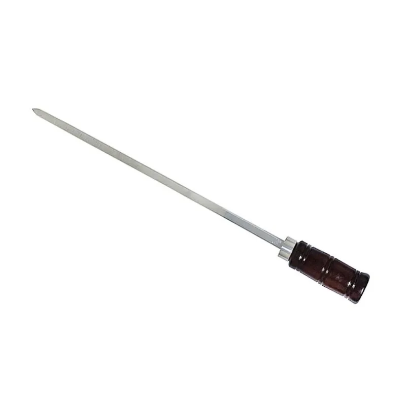 Espeto Para Miúdos Churrasco 70cm Premium Cabo De Madeira