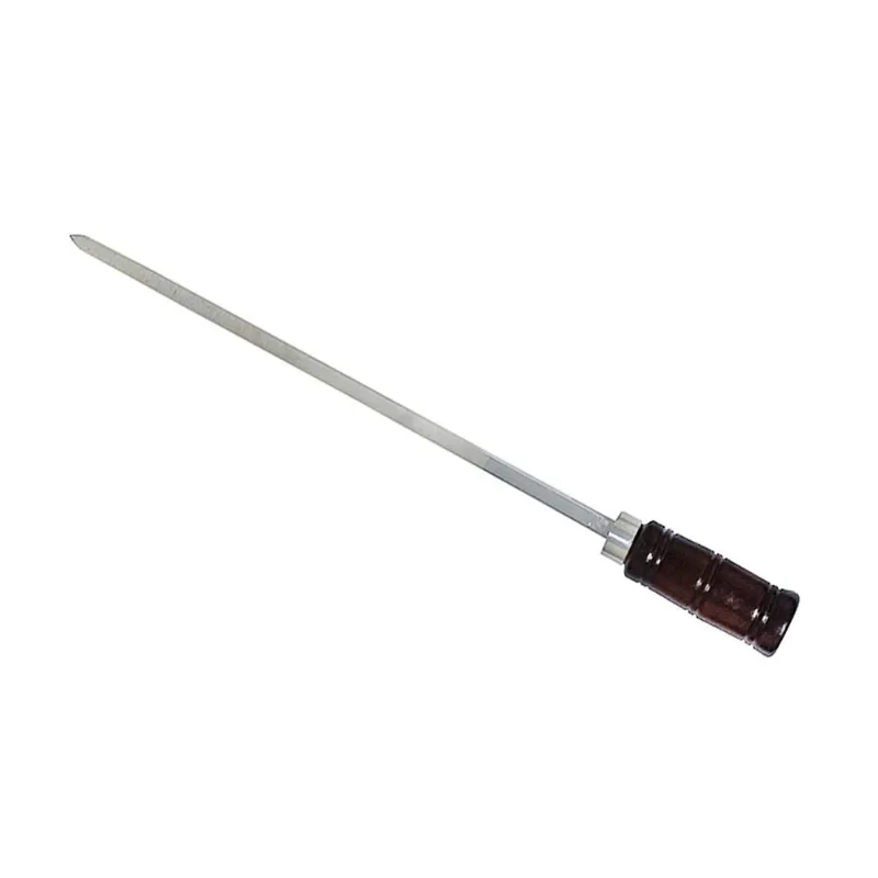 Espeto Para Miúdos Churrasco 81cm Premium Cabo De Madeira