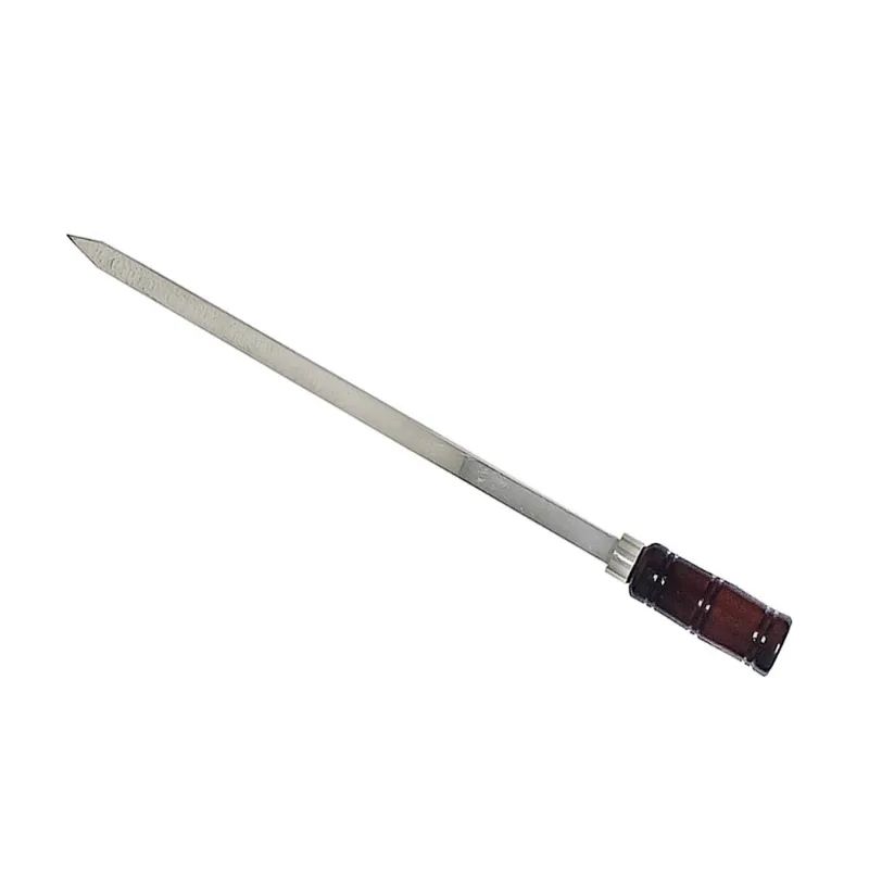 Espeto Para Churrasco 50cm Alumínio Premium Cabo De Madeira