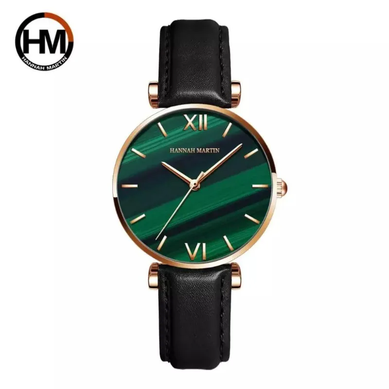Relógio Feminino HM-1521 Analógico Quartzo Pulseira Couro à Prova D'água Hannah Martin