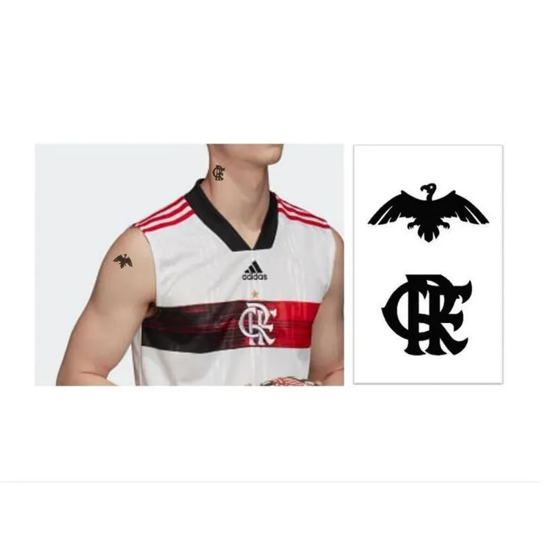 Cartela Tatuagem Temporária Símbolos Times Mascotes Futebol