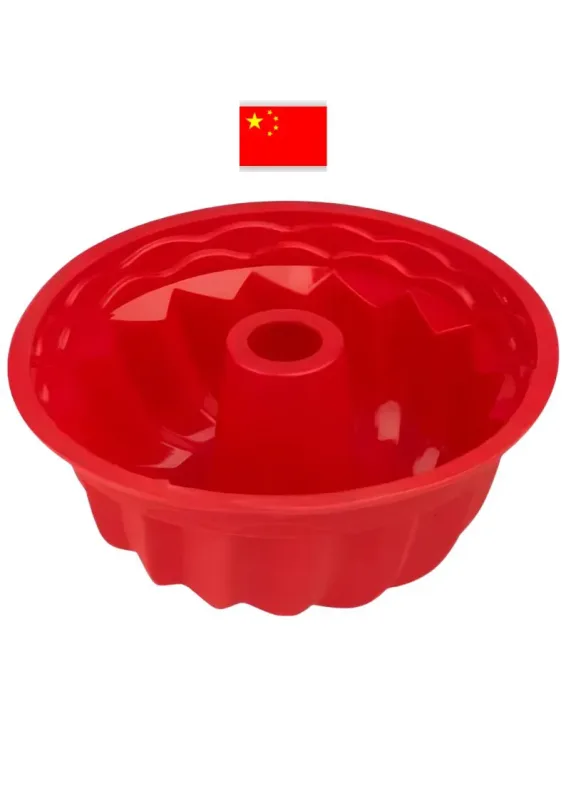BONO FORMA DE SILICONE 24x10cm - Forma de silicone bolo com furo. Origem: China