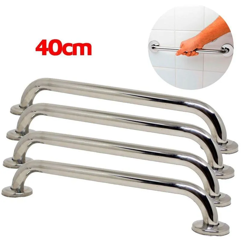 Kit 4 Alça / Barra De Apoio / Suporte Para Parede Inox 40cm