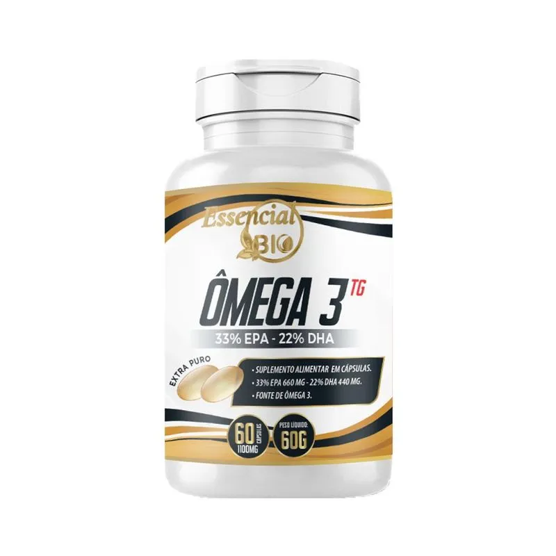 Ômega 3 Tg 33% Epa 22% Dha 60 Cápsulas Essencial Bio