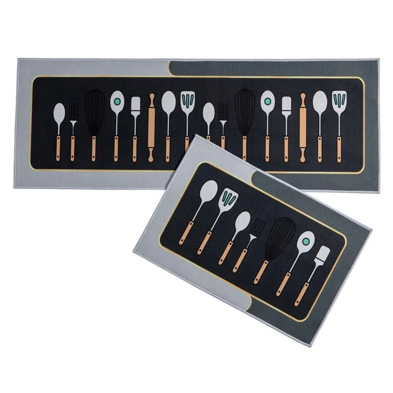 Tapete Para Cozinha Estampado Gourmet 2 Peças - Estampa 03