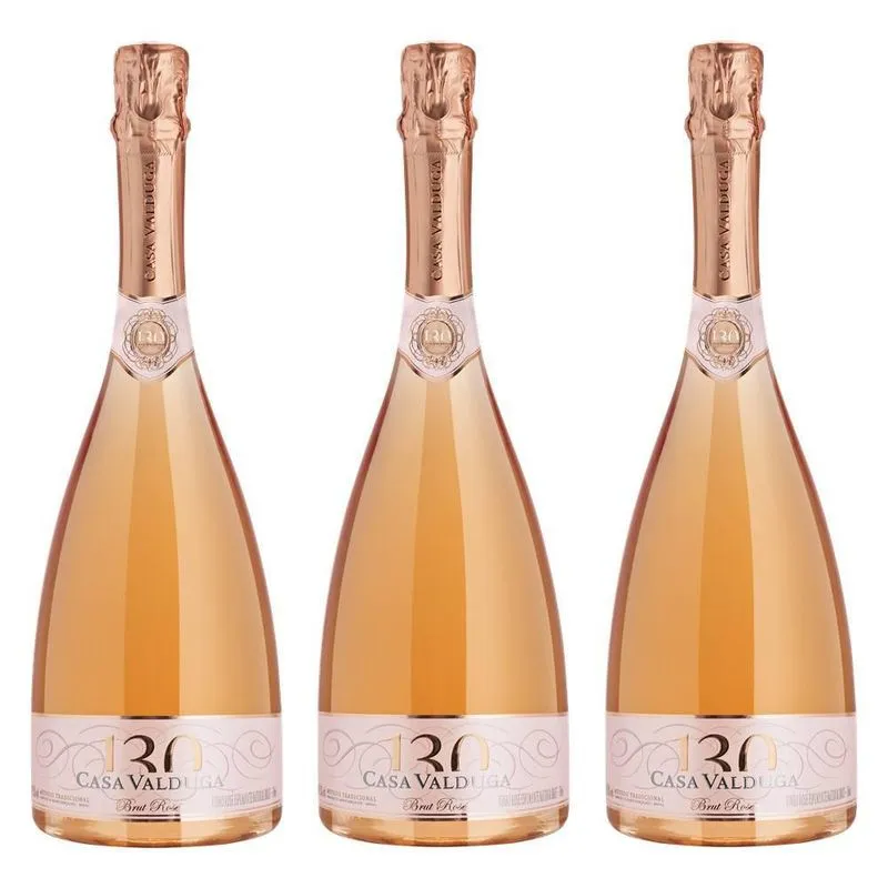 Kit 03 Unidades Espumante Casa Valduga 130 Brut Rosé 750ml
