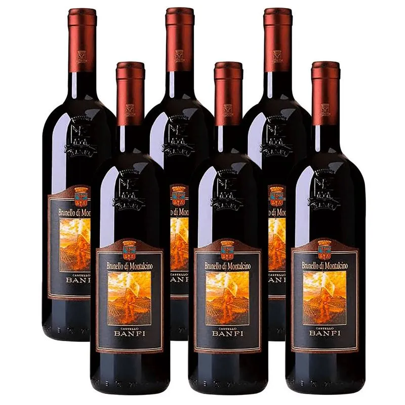 Kit 06 Unidades Vinho Castello Banfi Brunello Di Montaltino 750ml
