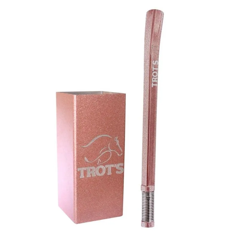 Kit Tereré Trots Copo Quadrado + Bomba Quadrada Mola Inox Rosé