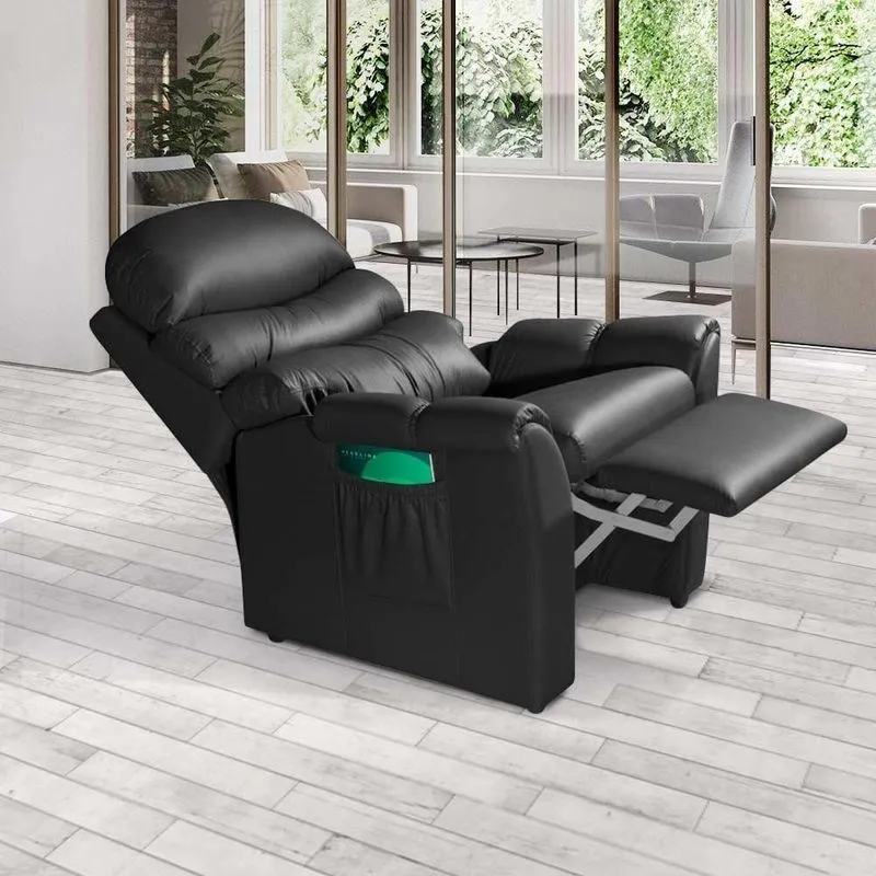 Poltrona Do Papai Reclinavel Ibiza Material Sintético Preto
