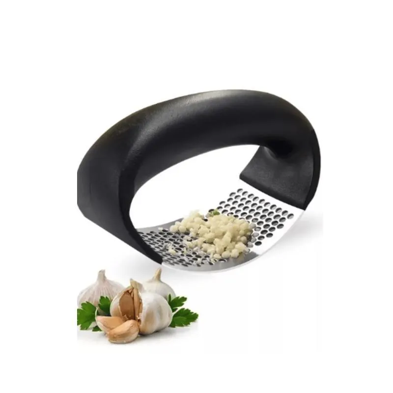 Triturador De Alho Manual Inox Espremedor Amassador Cozinha