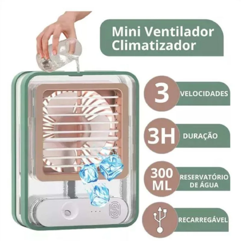 Climatizador de Ar Recarregável Portátil - valecom