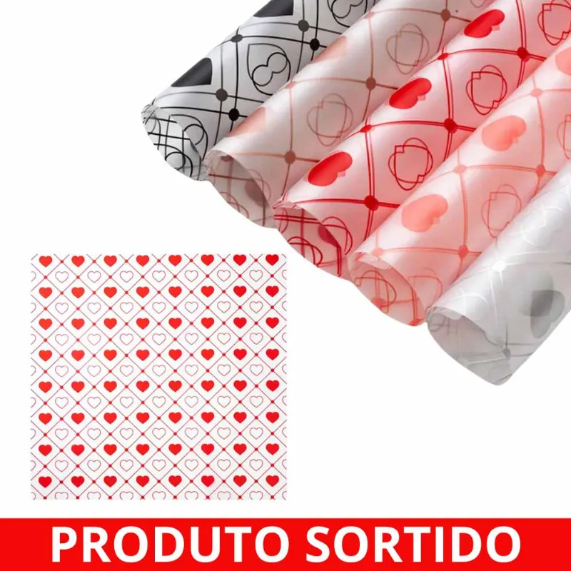 Papel Embrulho para Flores 56x56cm Sortido 1930 Solider - 20UN